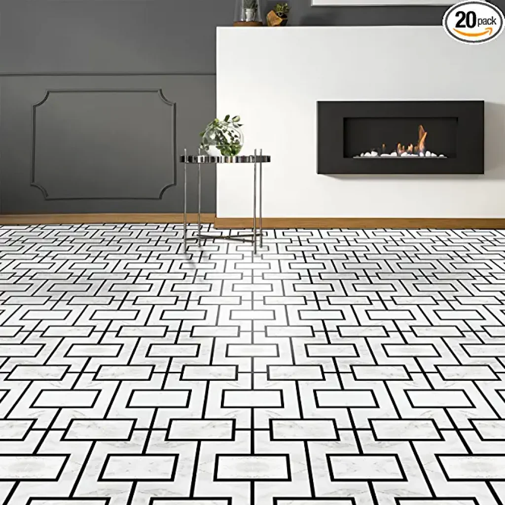 Vinyl Floor Tiles for bathroom, dining room, living room, or bedroom