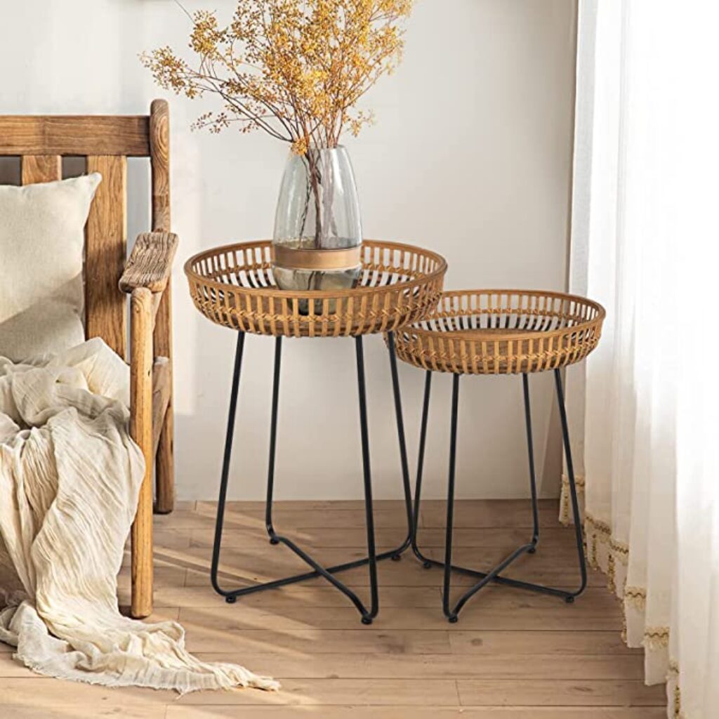 OneSpruce Rattan Side Table